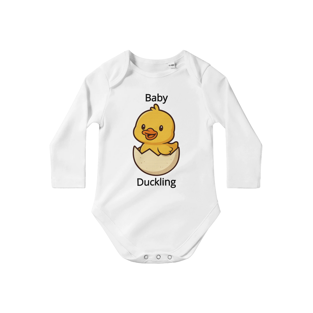 Baby Long Sleeve Baby Duckling Bodysuit White Sleepsuit - Duck Nation