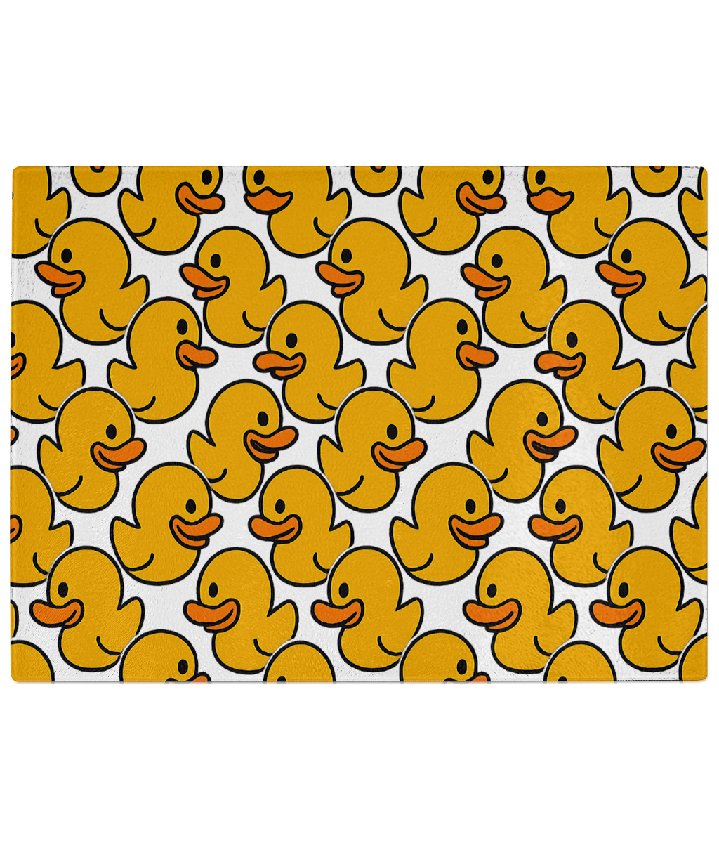 Duck Design Glass Chopping Board - Duck Nation