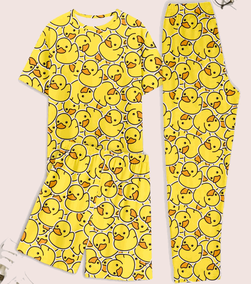 I Don’t Give a Duck" 3-Piece Pajama Set - Duck Nation